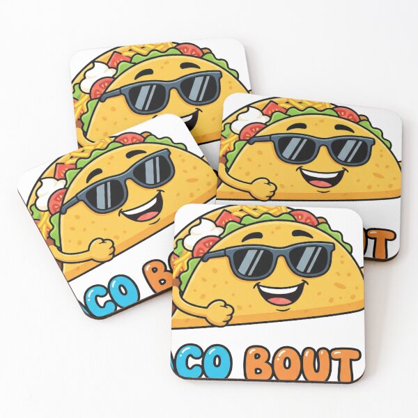 Item preview, A colorful cartoon taco character wearing sunglasses and waving in a fun illustration designed and sold by QalandarArts.