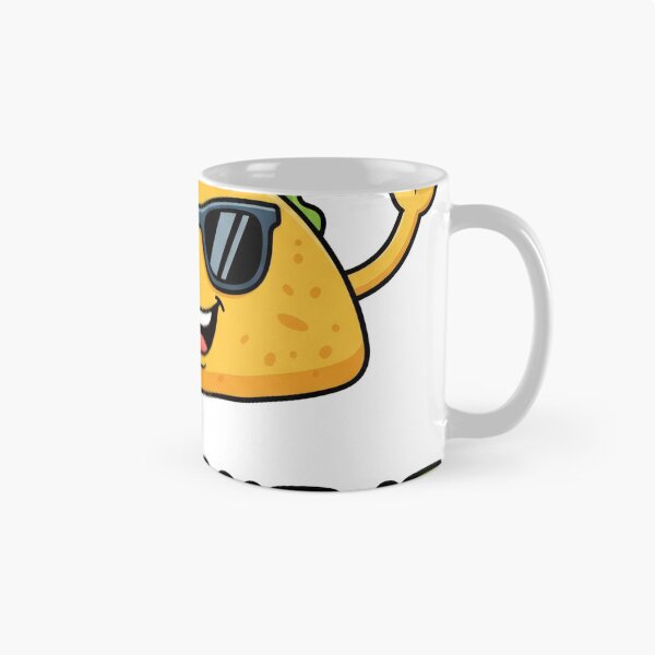 Item preview, A colorful cartoon taco character wearing sunglasses and waving in a fun illustration designed and sold by QalandarArts.