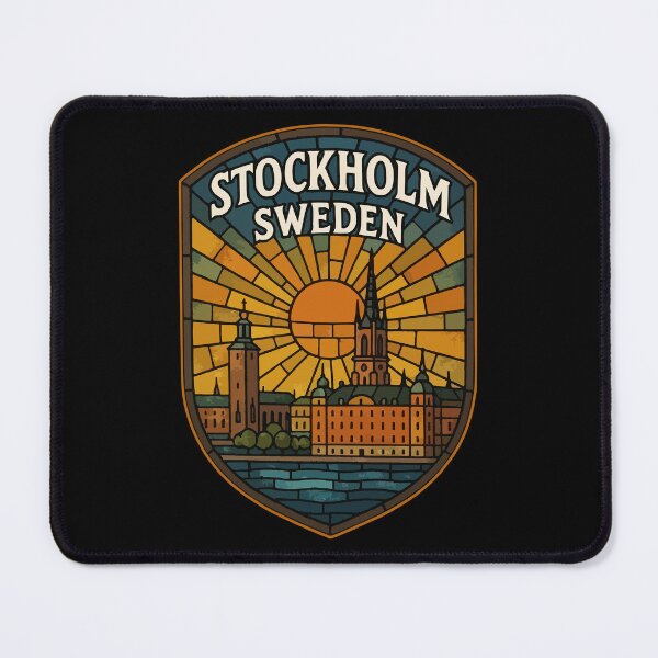 Item preview, Stockholm Sweden Europe Stained Glass Art Travel designed and sold by TomFrontierArt.