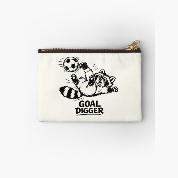 Item preview, GOAL DIGGER • Cute Funny Raccoon Playing Soccer Meme designed and sold by CreativeArtistL.