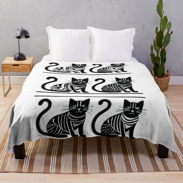 Item preview, Art - Stylized Cats in Black and White, Hypnotic Spot the Difference designed and sold by World-Pets.