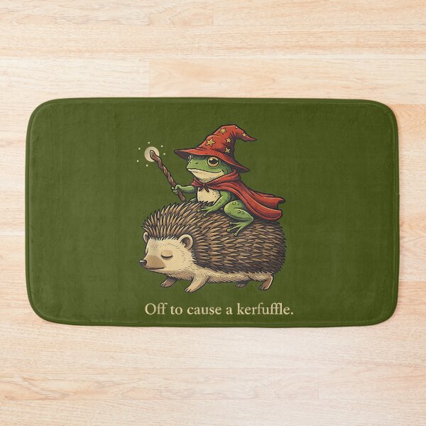 Item preview, Off to Cause A Kerfuffle - Funny Meme Whimsical Frog Wizard designed and sold by mjohnson9.