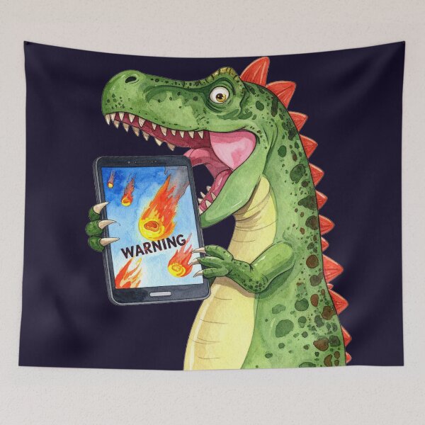 Item preview, T-Rex receives meteorite warning designed and sold by LiskoDesign.