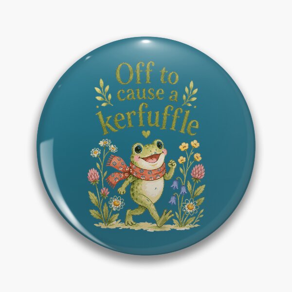 Item preview, Off to Cause A Kerfuffle Cute Frog Cottagecore designed and sold by mjohnson9.