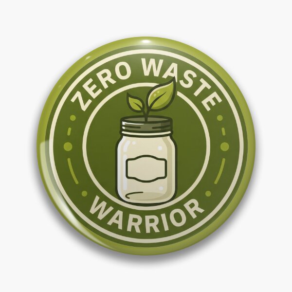Artikelvorschau, Ein Zero-Waste-Kämpfer-Logo mit einem Einmachglas und einem grünen Blatt entworfen und verkauft von QalandarArts.