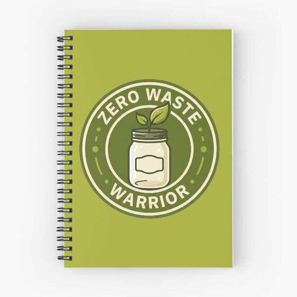 Item preview, a zero waste warrior logo featuring a mason jar with a green leaf designed and sold by QalandarArts.