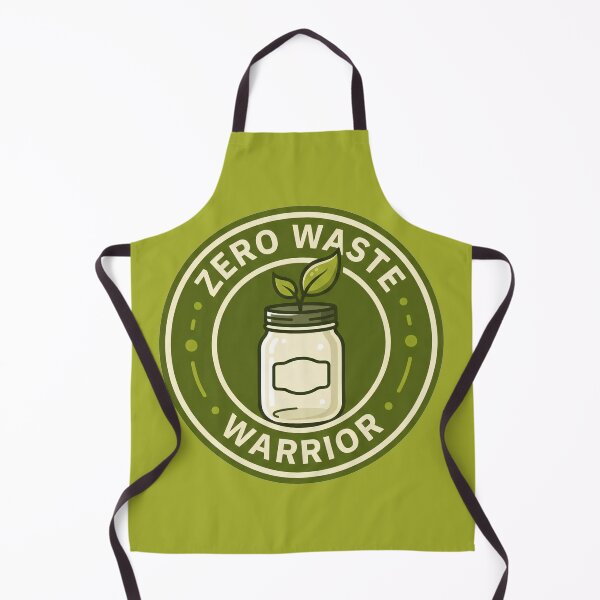 Item preview, a zero waste warrior logo featuring a mason jar with a green leaf designed and sold by QalandarArts.