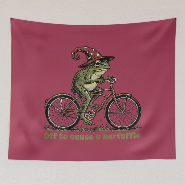 Item preview, Off to Cause a Kerfuffle Frog Funny Sayings designed and sold by GreggRoss.