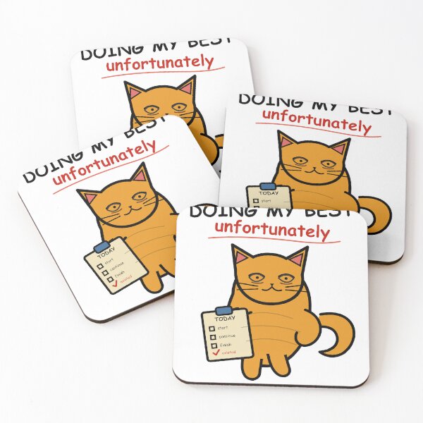Item preview, Doing My Best Unfortunately – Funny Exhausted Cat Doodle Design designed and sold by FlamoArt.