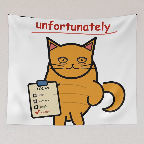 Item preview, Doing My Best Unfortunately – Funny Exhausted Cat Doodle Design designed and sold by FlamoArt.