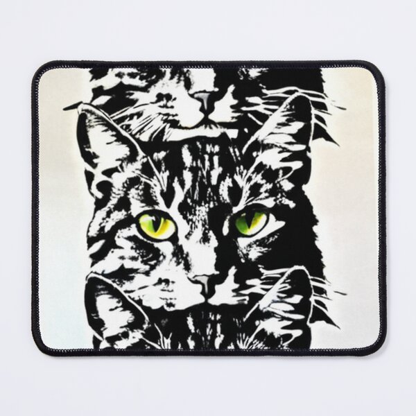 Item preview, Art - Three Tabby Cats, Pop Art Composition with Yellow Eyes designed and sold by World-Pets.