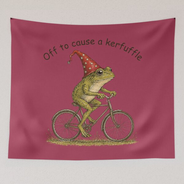 Item preview, Off to Cause A Kerfuffle Frog Funny Weirdcore Sayings Unique designed and sold by GreggRoss.