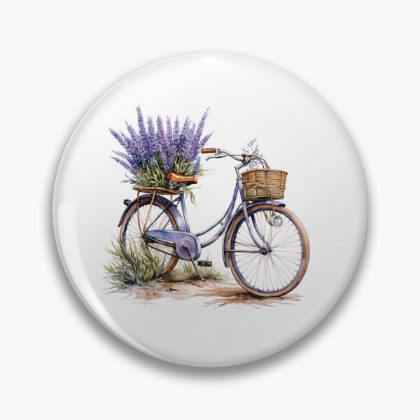 Item preview, Vintage Blue Bicycle with Lavender Flowers designed and sold by سله أرت.