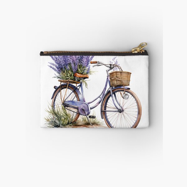 Item preview, Vintage Blue Bicycle with Lavender Flowers designed and sold by سله أرت.