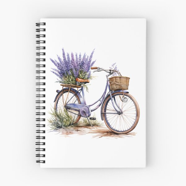Item preview, Vintage Blue Bicycle with Lavender Flowers designed and sold by سله أرت.