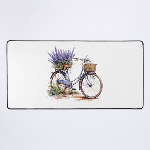Item preview, Vintage Blue Bicycle with Lavender Flowers designed and sold by Sela Art .