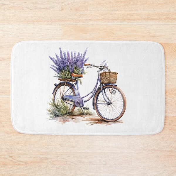 Item preview, Vintage Blue Bicycle with Lavender Flowers designed and sold by     Sela Art .
