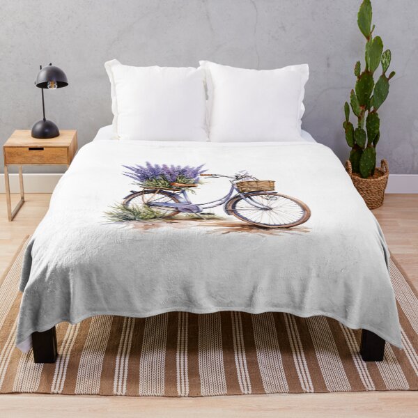Item preview, Vintage Blue Bicycle with Lavender Flowers designed and sold by سله أرت.