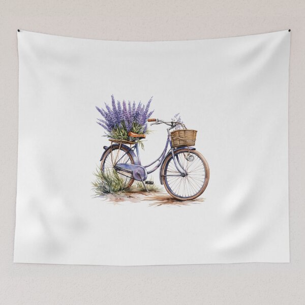 Item preview, Vintage Blue Bicycle with Lavender Flowers designed and sold by     Sela Art .