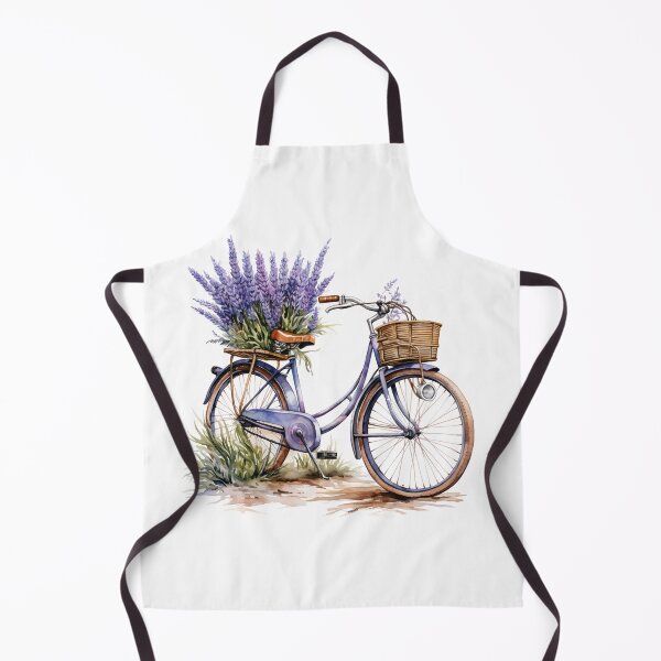 Item preview, Vintage Blue Bicycle with Lavender Flowers designed and sold by Sela Art .
