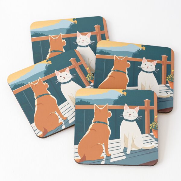 Item preview, Art - Two Domestic Cats, Serene Twilight Atmosphere designed and sold by World-Pets.