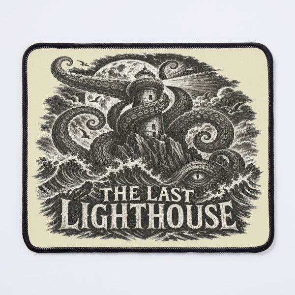 Item preview, The Last Lighthouse - Vintage Woodcut Octopus Illustration designed and sold by FadedFrequency.