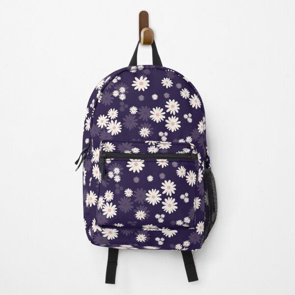 Item preview, Retro navy blue Daisy Floral Seamless Pattern designed and sold by StoriesInGrain.