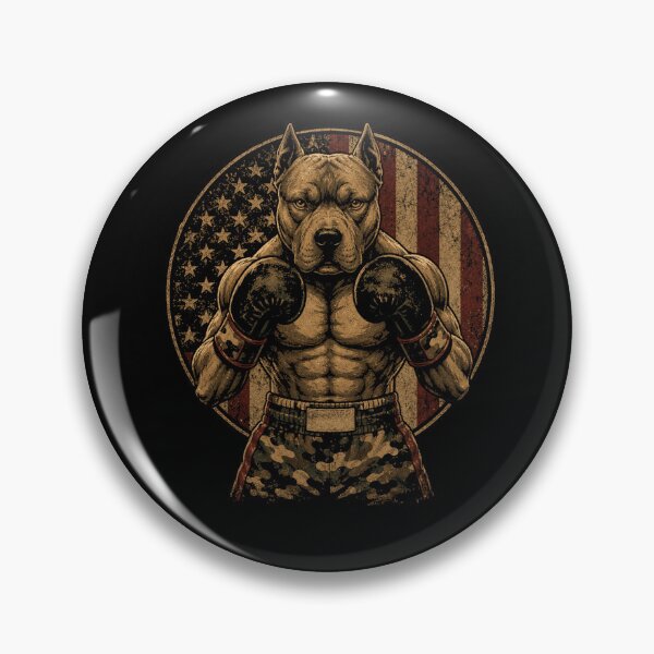 Item preview, Vintage Boxing Pit Bull USA Camouflage Retro Fighter Dog designed and sold by Moizento.
