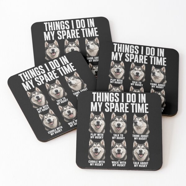 Item preview, Things I Do in My Spare Time Husky Funny Dog Lover T-Shirt | Siberian Husky Owner Graphic Gift designed and sold by Trendably.