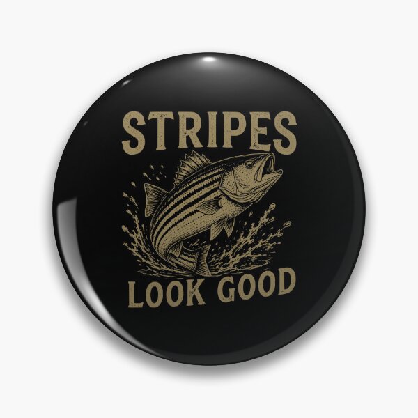 Item preview, Stripes Look Good Funny Retro Fishing Graphic designed and sold by PrintAtelier.