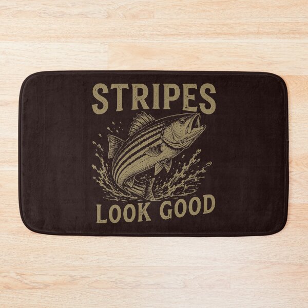 Item preview, Stripes Look Good Funny Retro Fishing Graphic designed and sold by PrintAtelier.