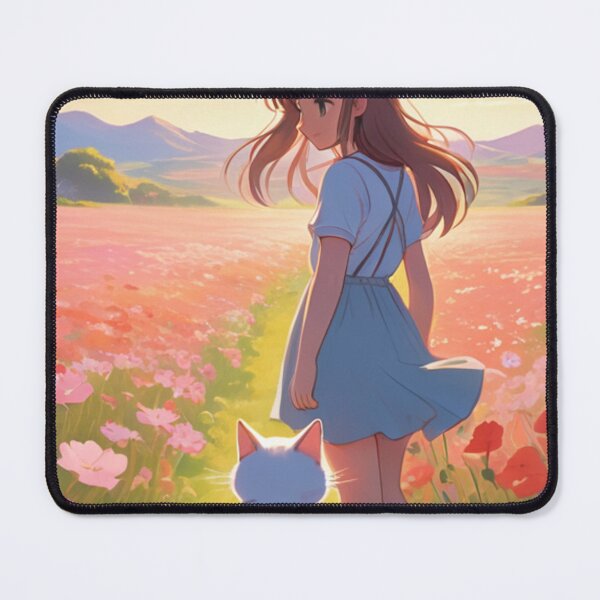 Item preview, Art - Young Woman in a Field of Cosmos, Melancholic Atmosphere designed and sold by World-Pets.