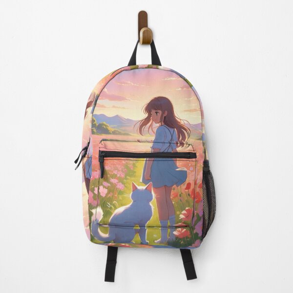 Item preview, Art - Young Woman in a Field of Cosmos, Melancholic Atmosphere designed and sold by World-Pets.