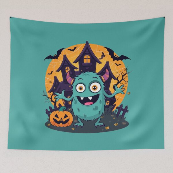 Item preview, Cute Cartoon Halloween Monster - Haunted House designed and sold by LMoonDesigns.