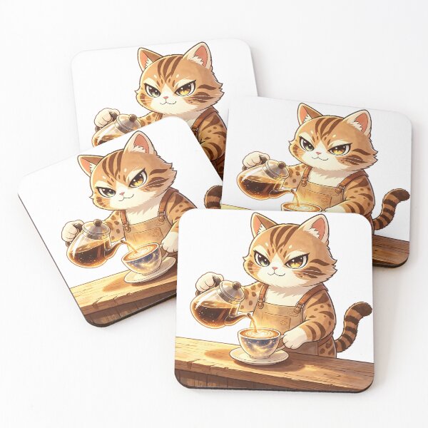Item preview, The Cosmic Barista - Magical Felis Nigripes Coffee Master designed and sold by ABYSSLAB.