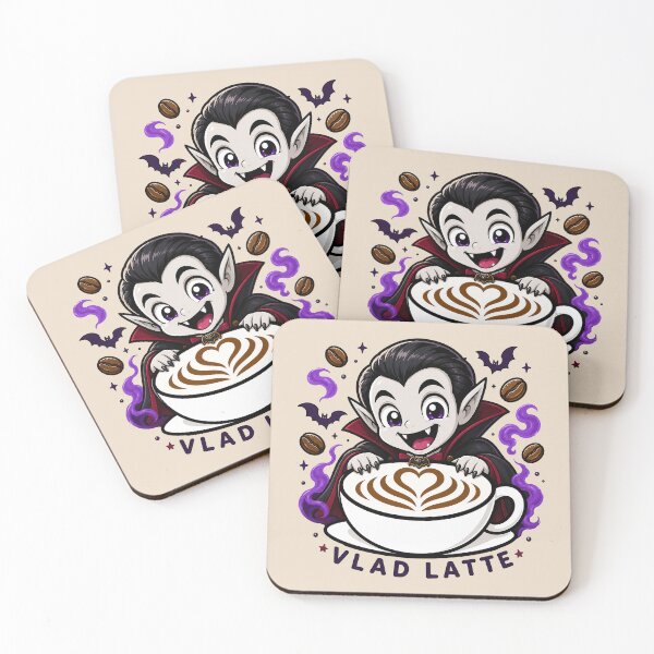 Item preview, ☕ BREWED BEASTIES COLLECTION ☕ -  SPOOKY SEASON MATES - Vlad Latte designed and sold by WheelieGdArt.