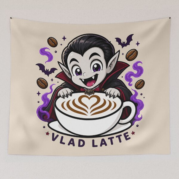 Item preview, ☕ BREWED BEASTIES COLLECTION ☕ -  SPOOKY SEASON MATES - Vlad Latte designed and sold by WheelieGdArt.