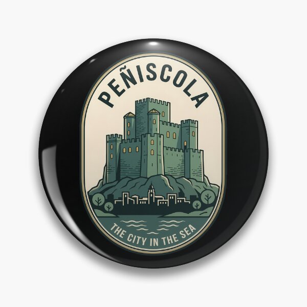 Item preview, Peñiscola Spain Castle Vintage Travel Emblem designed and sold by k3rstman1.