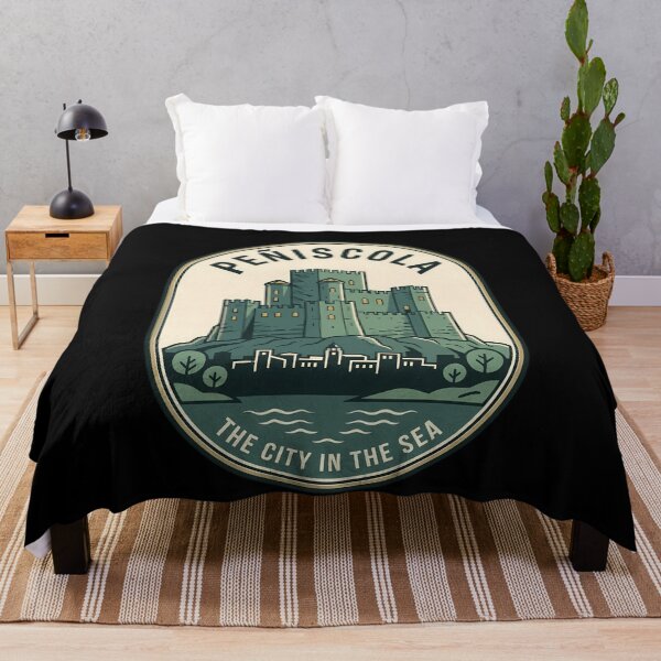 Item preview, Peñiscola Spain Castle Vintage Travel Emblem designed and sold by k3rstman1.