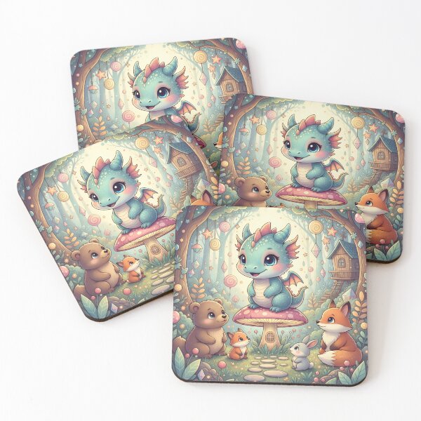 Item preview, Cute Baby Dragon in an Enchanted Forest designed and sold by BloomOfDesign.