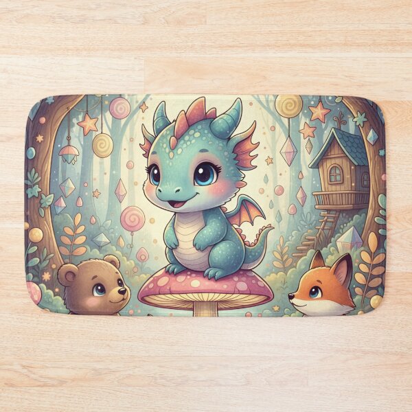 Item preview, Cute Baby Dragon in an Enchanted Forest designed and sold by BloomOfDesign.