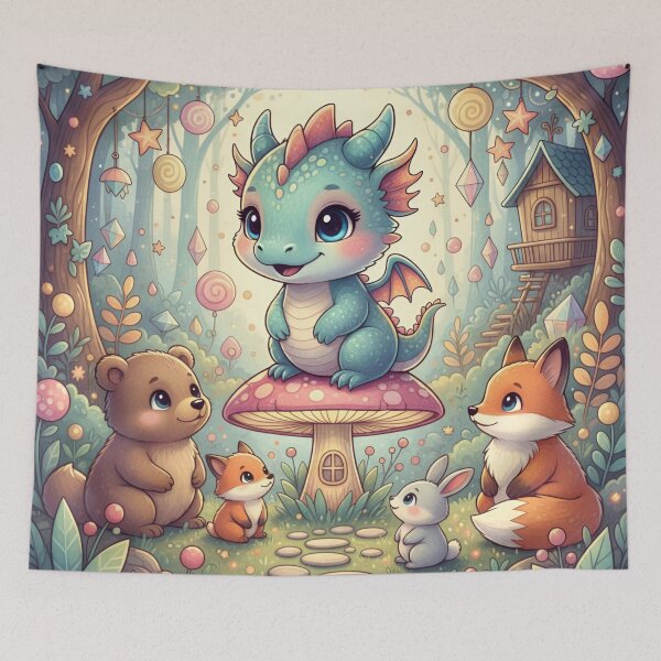 Item preview, Cute Baby Dragon in an Enchanted Forest designed and sold by BloomOfDesign.