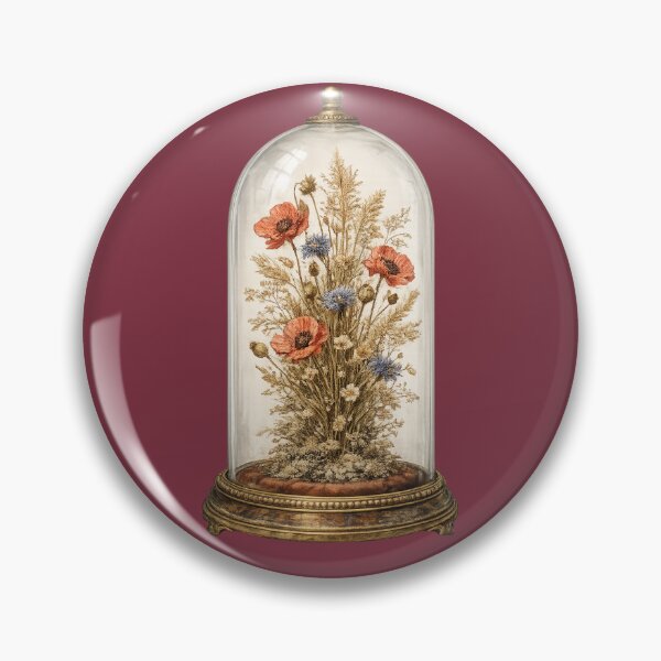 Item preview, Victorian Bell Jar Wildflower Print – Vintage Dried Flower Glass Dome Art designed and sold by MagicMakerPh.