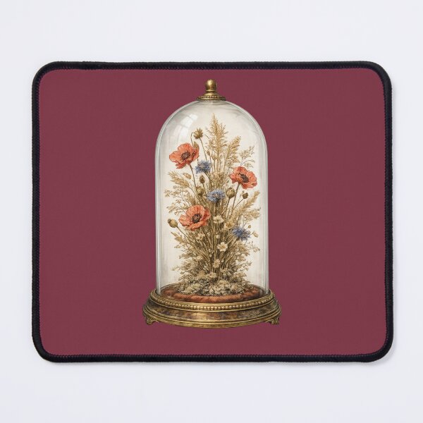 Item preview, Victorian Bell Jar Wildflower Print – Vintage Dried Flower Glass Dome Art designed and sold by MagicMakerPh.