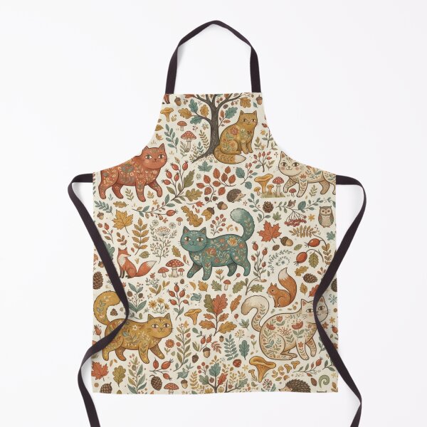 Item preview, Whimsical Woodland Cats Autumn Pattern designed and sold by Iampoji.