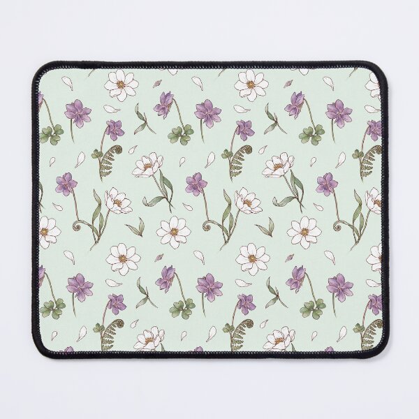 Item preview, White Anemone and Violet Spring Pattern designed and sold by NuvoraNest.