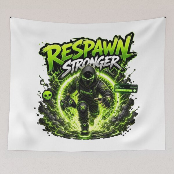 Item preview, RESPAWN STRONGER Gaming Sticker | Neon Esports Gamer Design designed and sold by Stylestickers55.
