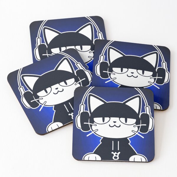 Item preview, Cat - Black DJ Turntables Headphones designed and sold by World-Pets.