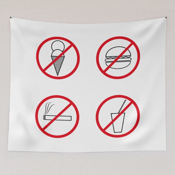 Item preview, Minimalist Prohibition Signs in Clean Red Circle Design designed and sold by GraffiTimi.