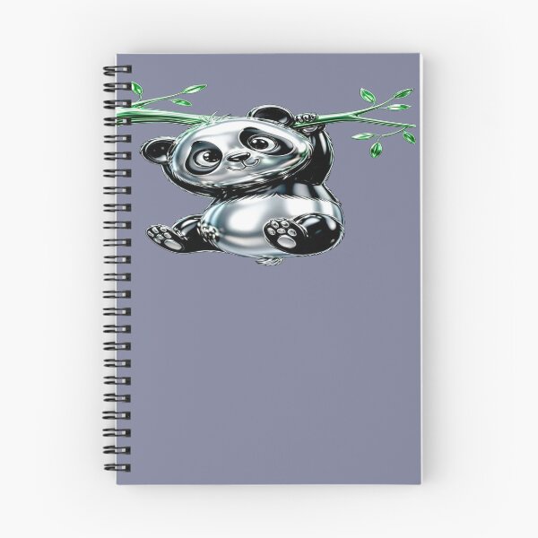 Item preview, Sitting Panda with Green Bamboo - Kawaii 3D Metallic Bear designed and sold by RAYBIL.